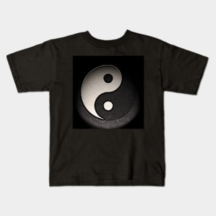 Yin Yang Leather Texture Kids T-Shirt